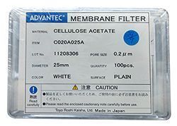 Membrana filtra��o Acetato Celulose 25mm x 0,2�m n�o est�ril