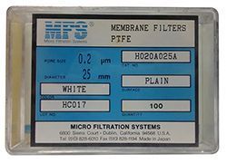 Membrana filtra��o PTFE Hidrof�lico 25mm x 0,2�m n�o est�ril