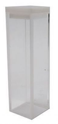 Cubeta Observa��o Fluor�metro tipo 3FT, quartzo, caminho �ptico 10mm, vol.3,5mL